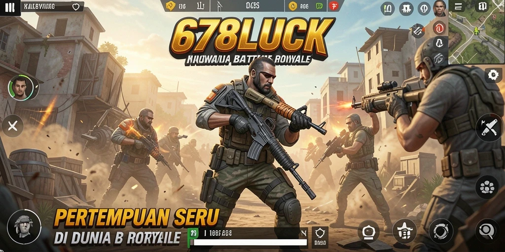 Screenshot menampilkan pemain beraksi dalam pertarungan Battle Royale yang mendebarkan.