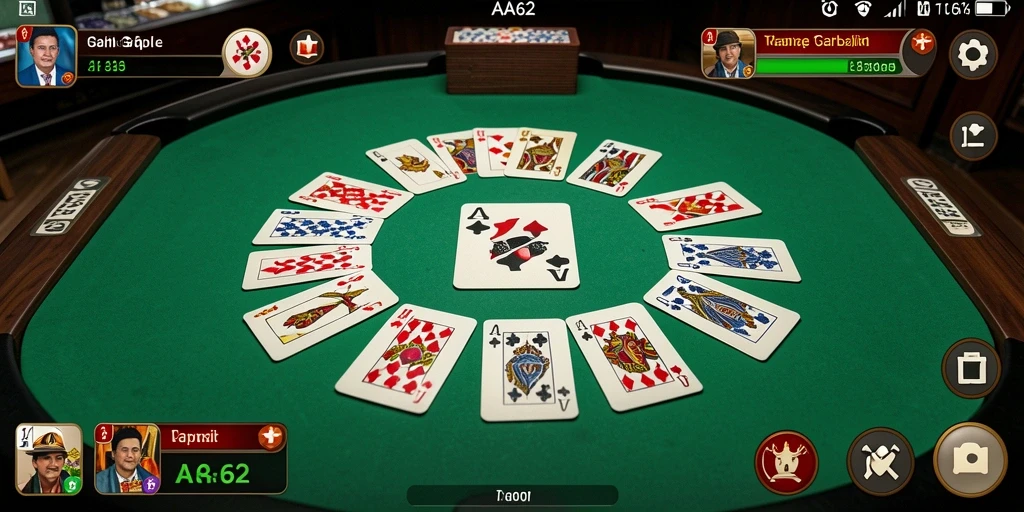 Screenshot gameplay AA62 dengan tampilan visual Gaple yang menarik.