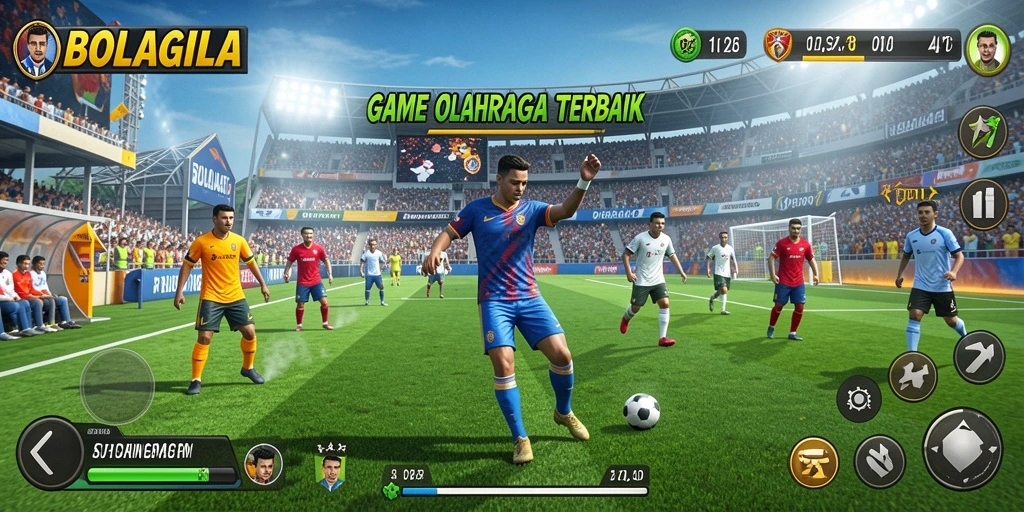 Tampilan gameplay menarik dan seru dalam BOLAGILA.