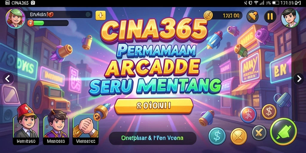 Screenshot CINA365 menampilkan aksi seru dalam gameplay Arcade.