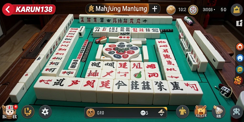 Tampilan gameplay Mahjong yang seru dan menarik di KARUN138.