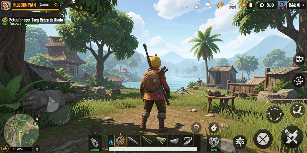 Tampilan gameplay <strong>KLUBIMPIAN</strong> menampilkan petualangan seru di dunia terbuka.