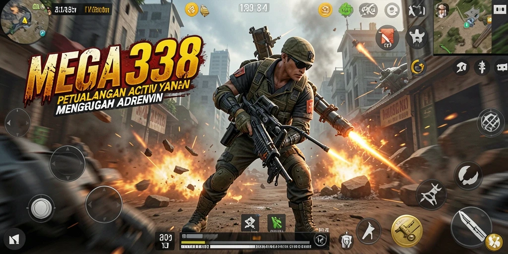 Tampilan gameplay intens dari MEGA338 yang penuh aksi dan tantangan.